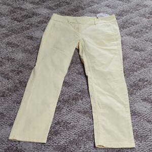 LOFT Women's Light Yellow Straight Leg Pants